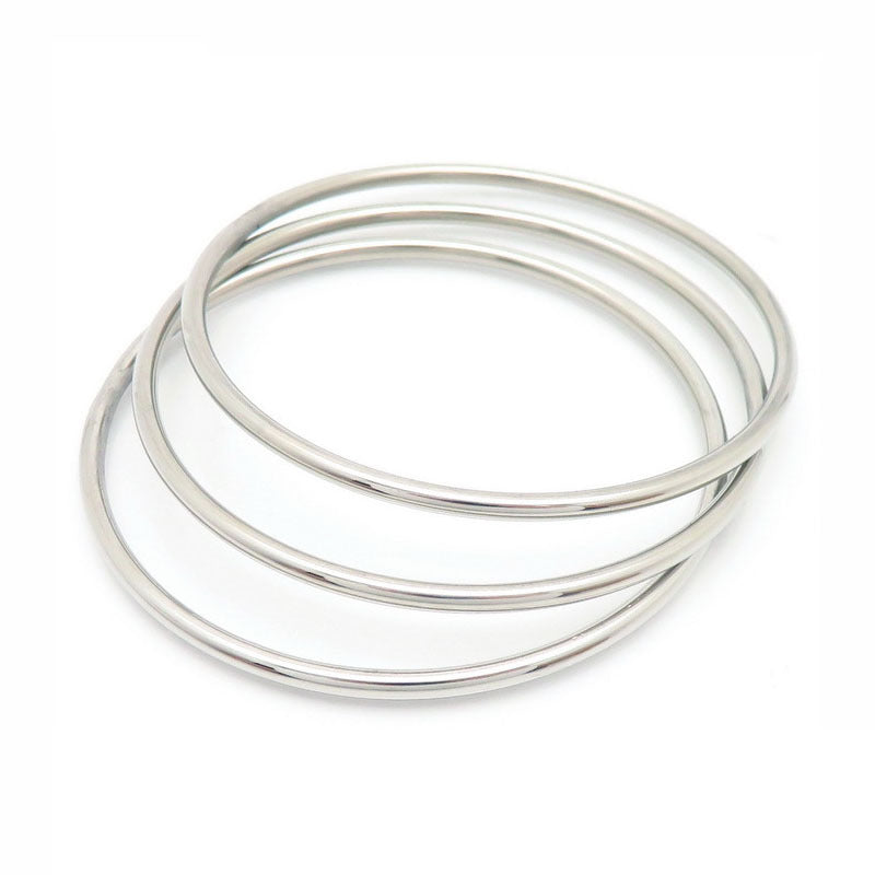 3mm smooth plain circular ring bracelet with multiple layers for wearing wristbands and accessories