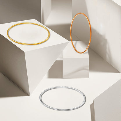 3mm smooth plain circular ring bracelet with multiple layers for wearing wristbands and accessories